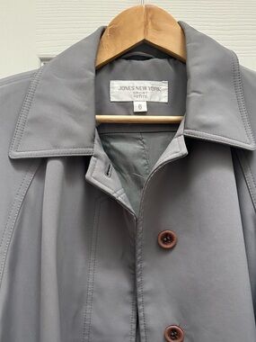 Vintage Jones New York Gray Trench Rain Coat